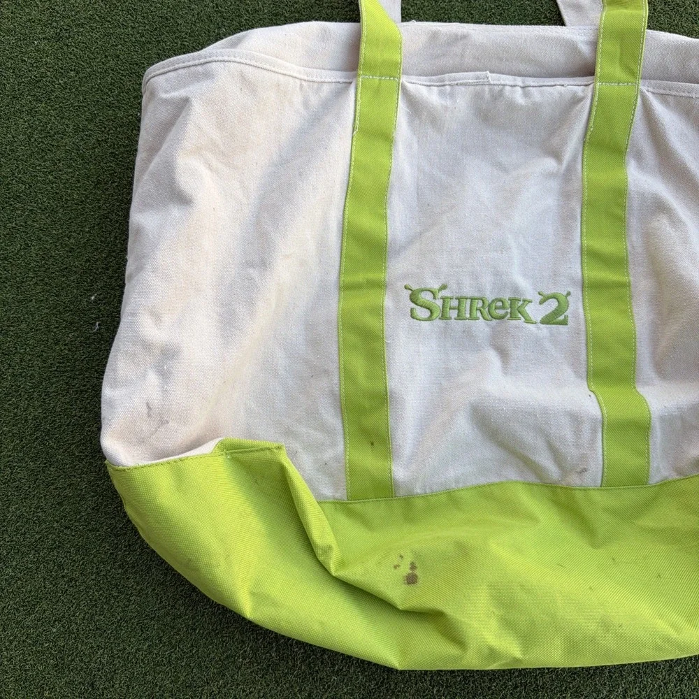 Shrek 2 Tote Canvas Bag Cast & Crew Movie Promo 2004 Y2K Comedy Funny Dreamworks
